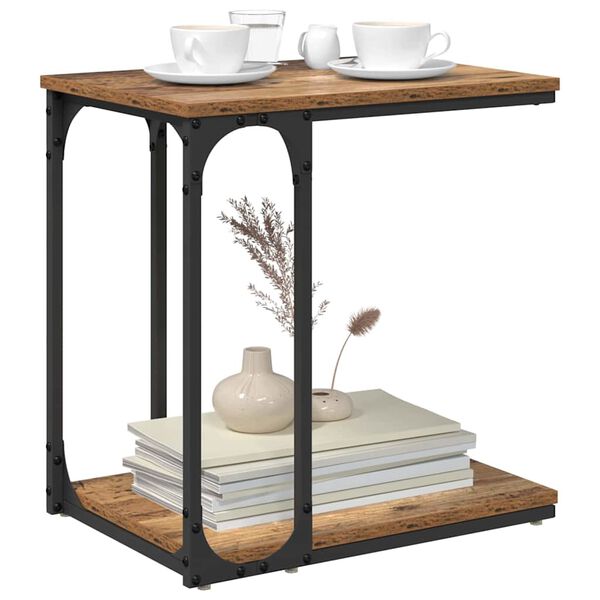 vidaXL &Scaron;oninis stalas Sena mediena 50 x 35 x 52 cm Apdirbta mediena