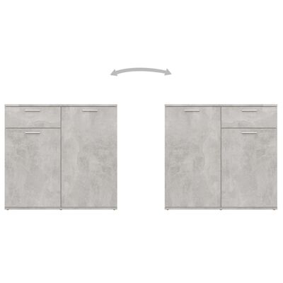 vidaXL Šoninė spintelė, betono pilkos spalvos, 160x36x75cm, MDP