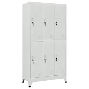 vidaXL Persirengimo spintelė, 6 skyrių, plieninė, 90x45x180 cm, pilka