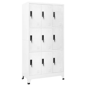 vidaXL Persirengimo spintelė, baltos spalvos, 90x45x180cm, plienas