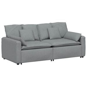 vidaXL Modulinė sofa su pagalvėlėmis, &scaron;viesiai pilka