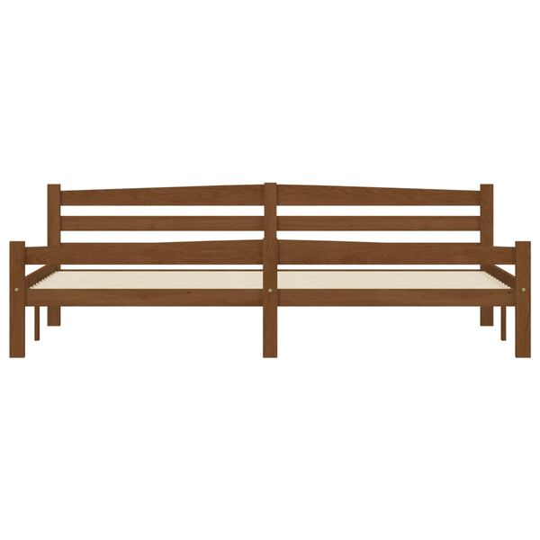 vidaXL Lovos rėmas su 2 stalčiais, medaus rudas, 200x200cm, pu&scaron;is