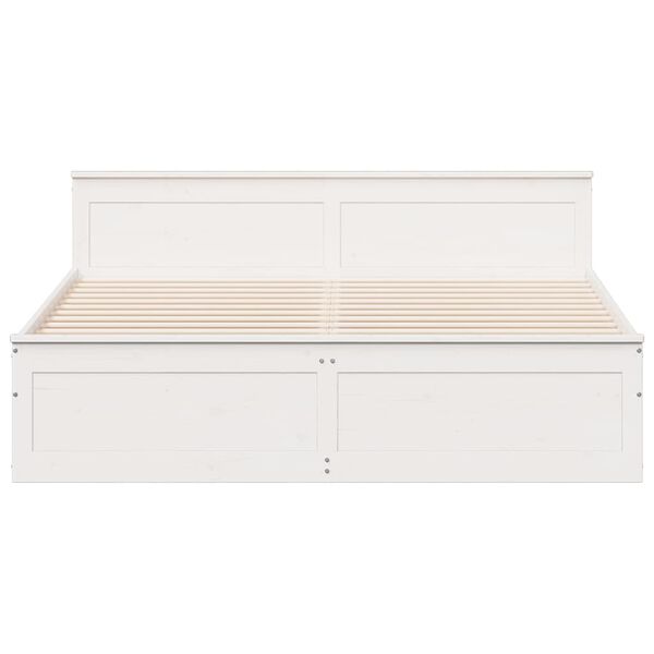 vidaXL Lovos rėmas be čiužinio su galvūgaliu, baltas, 180x200cm, pu&scaron;is