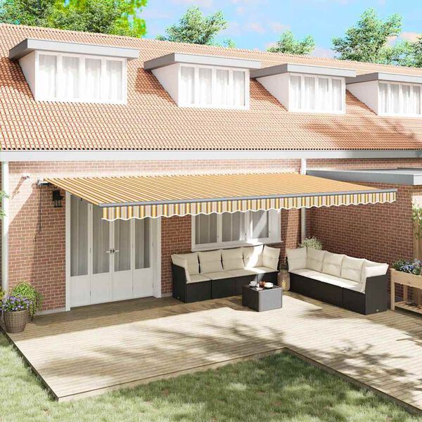 vidaXL Skėtis Audinys su Įvairiaspalvis 600 &times; 300 cm Poliesteris