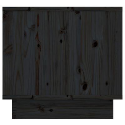 vidaXL Naktinė spintelė, juoda, 35x34x32cm, pušies medienos masyvas