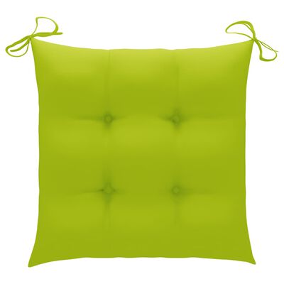 vidaXL Batavia kėdės su šviesiai žaliomis pagalvėmis, 2vnt., tikmedis