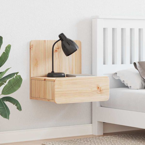 vidaXL Naktinis staliukas Ruda 44 x 32,5 x 40 cm Pu&scaron;ies masyvas