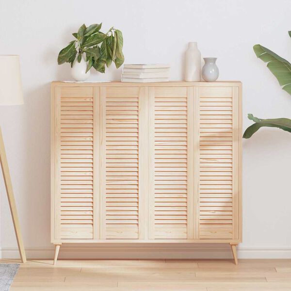 vidaXL Spintelės durelės, 4vnt., 99x29,5cm, pu&scaron;is, žaliuzių dizaino