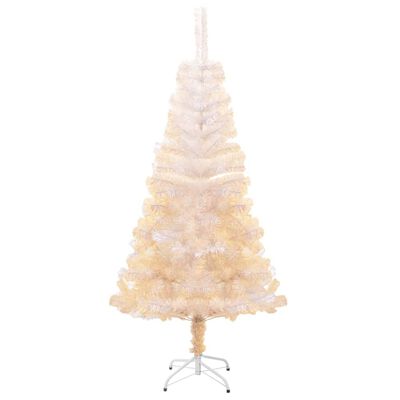 vidaXL Dirbtinė Kalėdų eglutė su spalvotom šakom, balta, 150cm, PVC