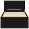 vidaXL Lovos rėmas su galvūgaliu, juodas, 75x190cm, apdirbta mediena