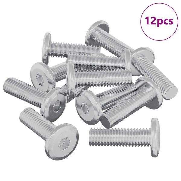 vidaXL Varžtas 12 pcs Sidabro 8 x 25 mm Plienas