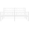 vidaXL Lovos rėmas su galvūgaliu/kojūgaliu, baltas, 193x203cm, metalas