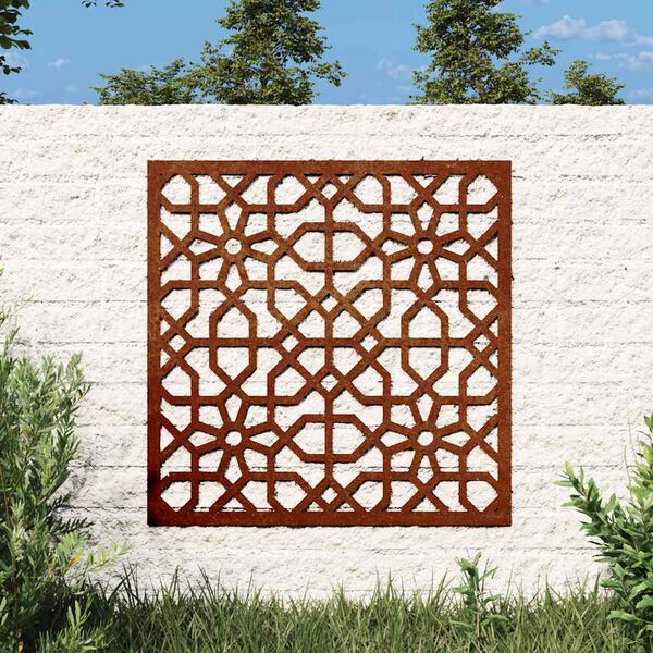 vidaXL Sodo sienos dekoracija, 55x55cm, corten plienas