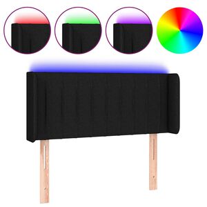 vidaXL Galvūgalis su LED, juodos spalvos, 83x16x78/88cm, audinys