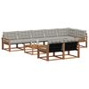 vidaXL Lauko sofos komplektas 9 pcs Natūrali ir &scaron;viesiai pilka