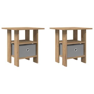 vidaXL Naktinis staliukas 2 pcs Amatininkų ąžuolas 41 x 40 x 45 cm