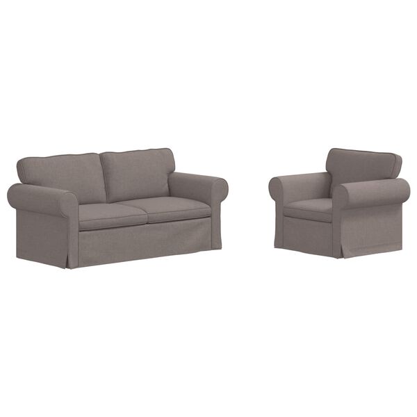 vidaXL Sofa 2 pcs Taupe 175 x 82 x 80 cm audinys