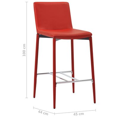 vidaXL Baro baldų komplektas, 3 dalių, raudonos spalvos, dirbtinė oda