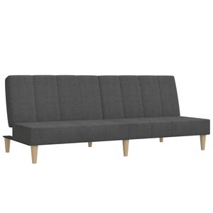 vidaXL Dvivietė sofa-lova, tamsiai pilkos spalvos, audinys