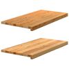 vidaXL Palangės, 2 vnt, &scaron;viesiai rudos, 80x40x2 cm, ąžuolo medienos