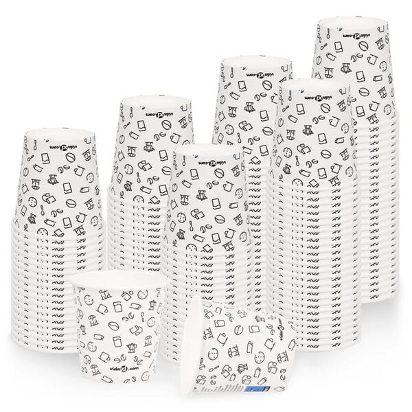 vidaXL Popieriniai kavos puodeliai, 100vnt., balti ir juodi, 120ml