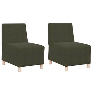 vidaXL Modulinis sofa vienetas be rankų 2 pcs Žalia 55 x 74 x 82 cm