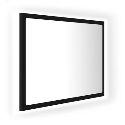 vidaXL Vonios kambario LED veidrodis, juodas, 60x8,5x37cm, akrilas