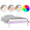 vidaXL Lovos rėmas su LED, 90x190cm, medienos masyvas, vienvietis