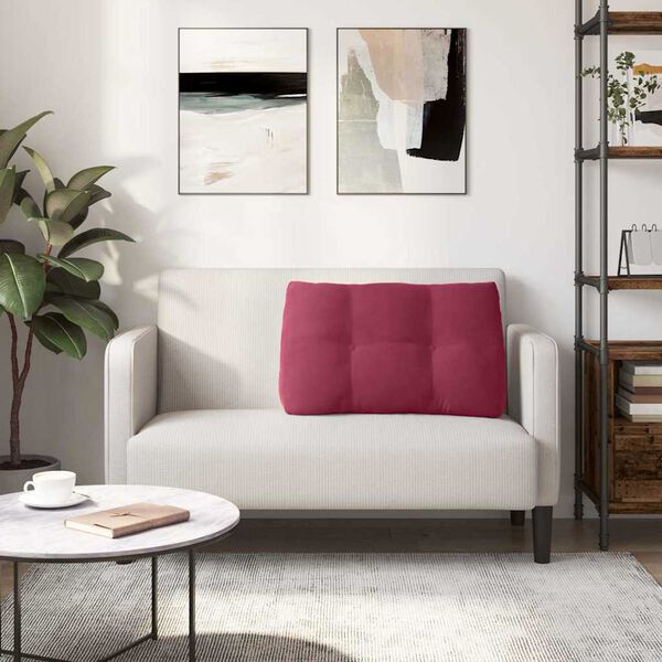 vidaXL Apsaugos Pagalvė Vyno raudona 80 x 24 x 50 cm Aksomas