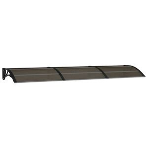 vidaXL Stogelis durims, juodos spalvos, 300x75cm, polikarbonatas