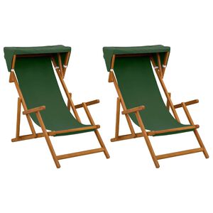 vidaXL Gulintojas 2 pcs 3 Pozicija Kietas eukalipto medis Žalia