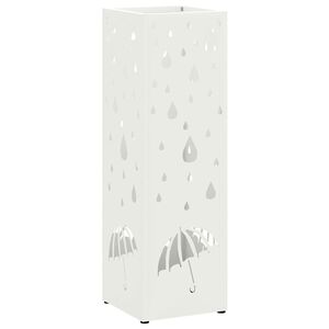 vidaXL Lietaus skėtis stovas Balta 15,5 x 15,5 x 49 cm Plienas