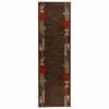 vidaXL Bėgimo kilimėlis FLORNES Austas Ruda Lapai 67 x 350 cm PP 7 mm