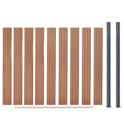 vidaXL Tvoros segmento rinkinys, rudos spalvos, 180x186cm, WPC