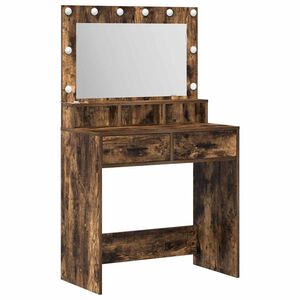 vidaXL Makiažo stalas Rūkyta ąžuolas 79 x 41 x 135 cm Apdirbta mediena