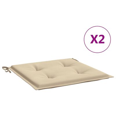 vidaXL Sodo kėdės pagalvėlės, 2vnt., smėlio, 40x40x3cm, audinys