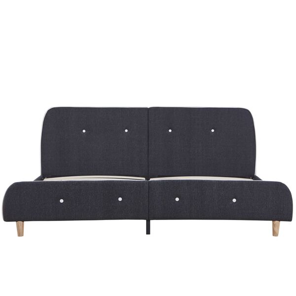 vidaXL lovos rėmas be čiužinio Tamsiai pilkas audinys 150x200 cm