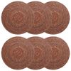 vidaXL Jūros žolės padėkliukai 6 pcs Ruda &Oslash; 30 cm 100% Jūros žolė
