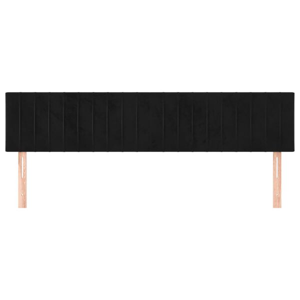vidaXL Galvūgaliai, juodi, 180x5x78/88 cm, aksominiai
