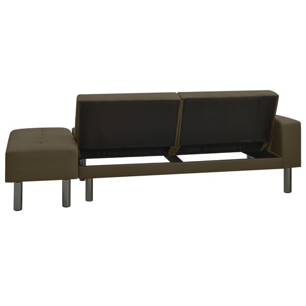 vidaXL Sofa-lova, rudos spalvos, dirbtinė oda