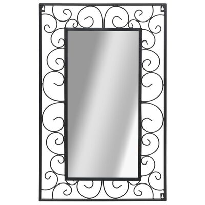 vidaXL Sieninis veidrodis, juodas, 50x80 cm, stačiakampio formos