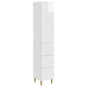 vidaXL Spintelė 2 pcs Itin blizgi balta 33 x 34,5 x 90 cm
