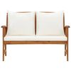vidaXL Sodo suoliukas su pagalvėmis, 119cm, akacijos medienos masyvas