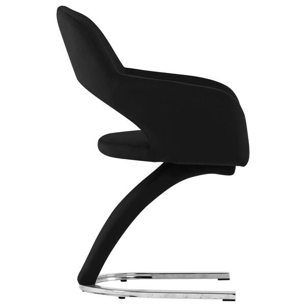 vidaXL Valgomojo kėdės, 2vnt., juodos spalvos, aksomas