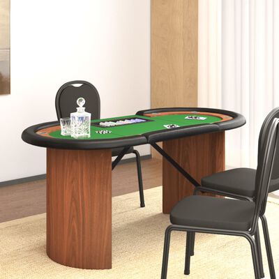 vidaXL Pokerio stalas su padėklu žetonams, žalias, 160x80x75cm