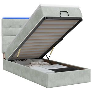 vidaXL Otmana lova su matracsu ir LED &Scaron;viesiai pilka 80 x 200 cm