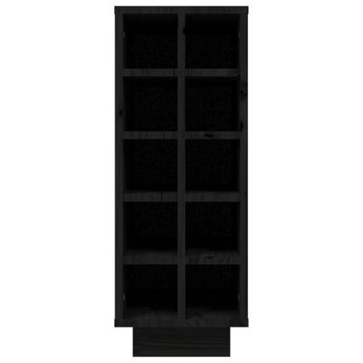 vidaXL Vyno spintelė, juoda, 23x34x61cm, pušies medienos masyvas