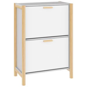 vidaXL Spintelė batams, baltos spalvos, 57,5x33x80cm, apdirbta mediena