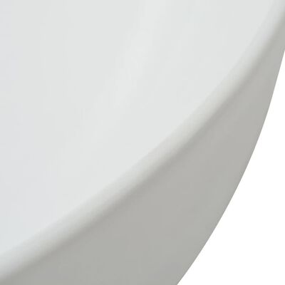 vidaXL Praustuvas, apvalus, keramika, balta, 41,5 x 13,5 cm
