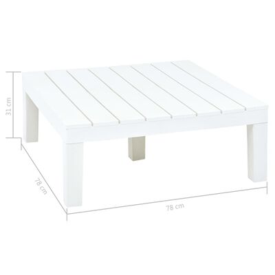 vidaXL Sodo poilsio baldų komplektas, 5 dalių, baltas, plastikas
